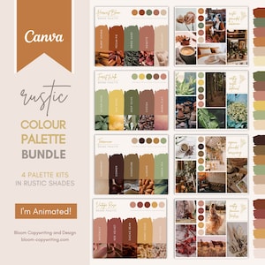 SAVE 10% | Rustic Brand Palette Bundle | Editable Canva Colour Palette with Hex Codes | Deluxe Small Business Branding Kit | Earthy Palette