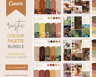 SAVE 10% | Rustic Brand Palette Bundle | Editable Canva Colour Palette with Hex Codes | Deluxe Small Business Branding Kit | Earthy Palette