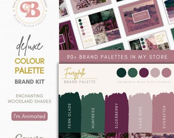 Luxury Color Palette | Brand Color Palette with Hex Codes | Premium Business Branding Kit | Forest Fairy Tale Canva Color Palette