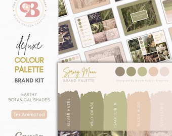Earthy Boho Brand Colour Palette - Canva Brand Kit with Hex Codes - Natural Organic Branding for Wellness, Eco and Holistic Businesses