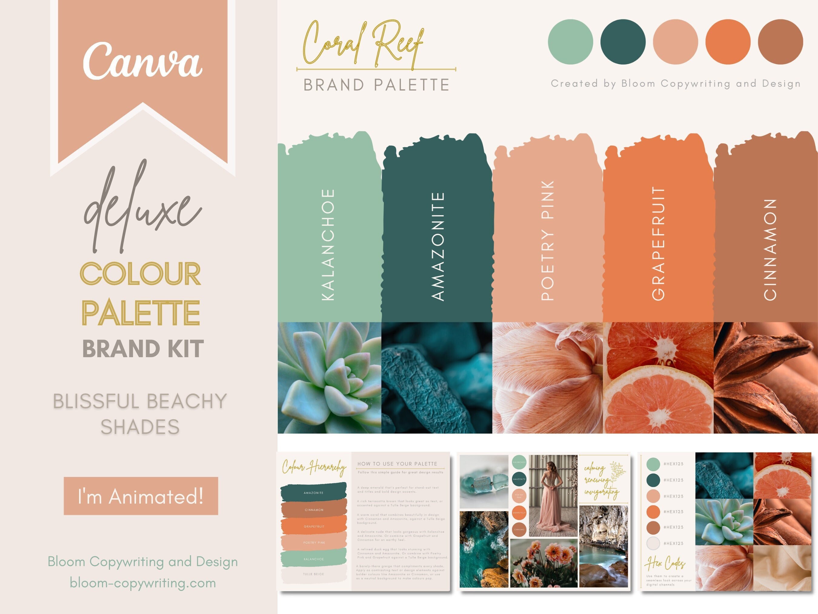 Deluxe Brand Palette Editable Canva Colour Palette With Hex Etsy