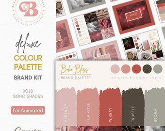 Luxury Color Palette  | Brand Color Palette with Hex Codes | Premium Branding Kit | Canva Color Palette Brand Kit | Boho Color Palette