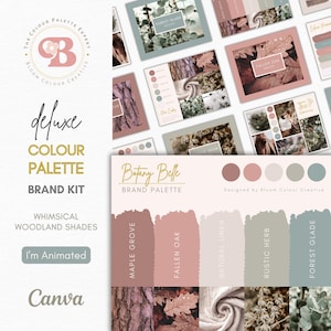 Luxury Brand Color Palette | Botanical Brand Color Palette with Hex Codes | Premium Business Branding Kit | Earthy Canva Color Palette