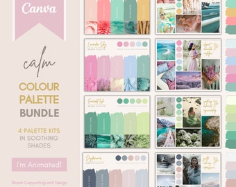 SAVE 10% | Calm Brand Palette Bundle | Editable Canva Colour Palette with Hex Codes | Deluxe Small Business Branding Kit | Colour Palettes