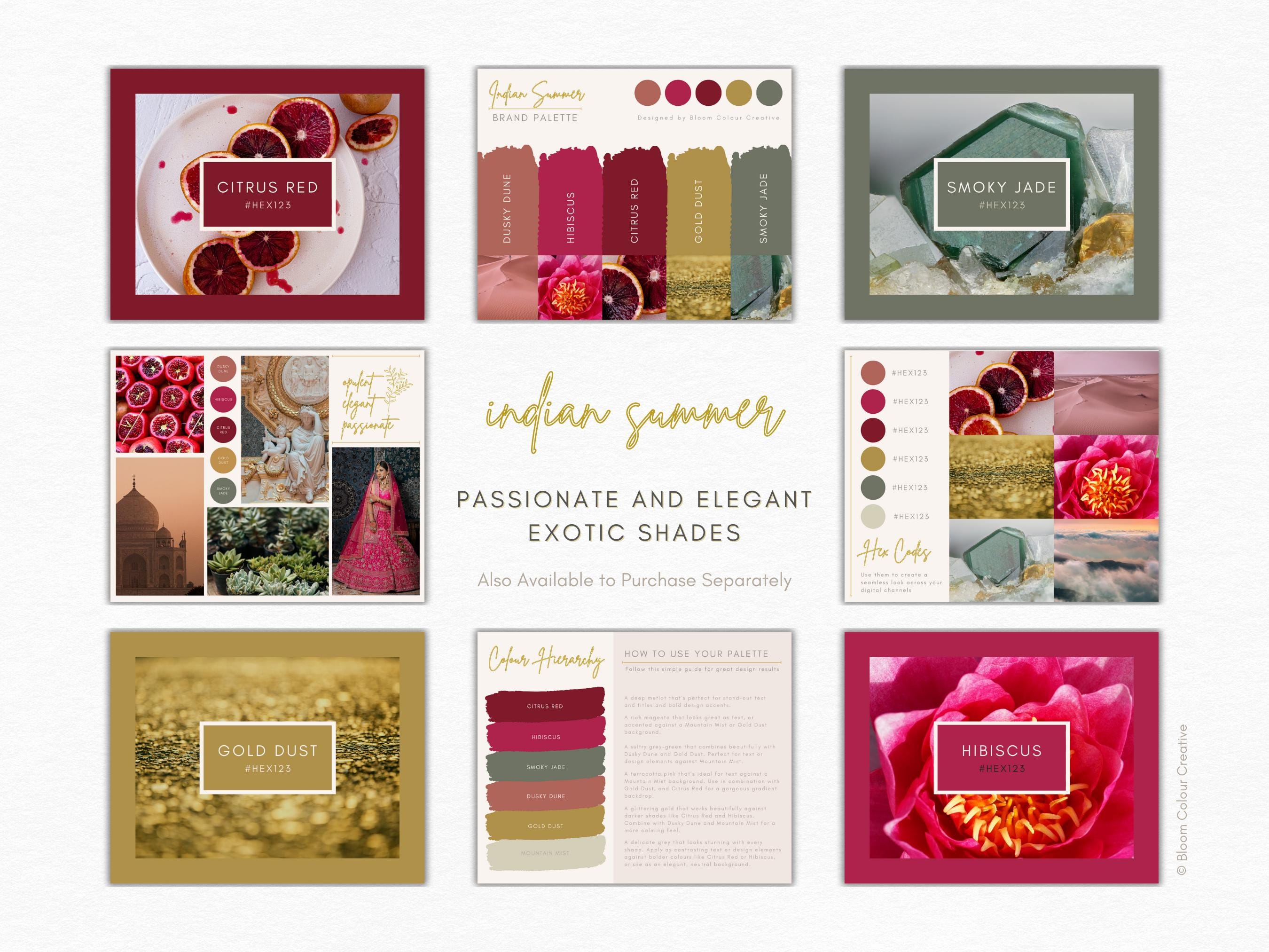 Exotic Color Hex Code Generator SAVE 25% - Exotic Brand Colour Palette Bundle - Canva Colour Palettes ...