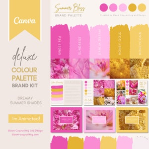 Deluxe Brand Palette Editable Canva Colour Palette With Hex Codes Small ...
