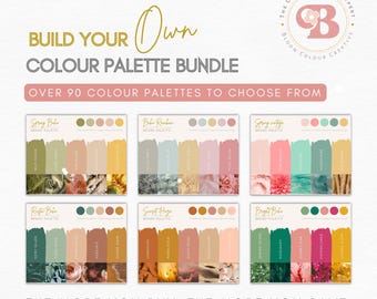 25% OFF 6 BRAND PALETTES - Build Your Own Colour Palette Bundle - Canva Colour Palettes with Hex Codes - Premium Business Branding Kit