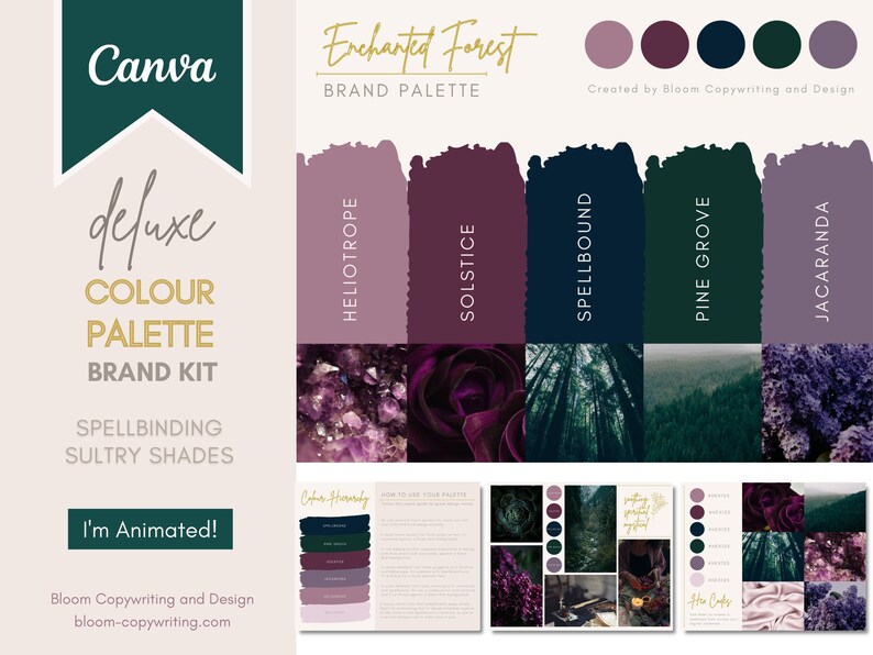 Deluxe Brand Palette Editable Canva Colour Palette With Hex - Etsy