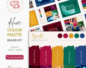 Luxury Color Palette  | Brand Color Palette with Hex Codes | Premium Business Branding Kit | Canva Color Palette | Jewel Tones Color Palette