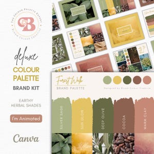 Luxury Color Palette  | Brand Color Palette with Hex Codes | Premium Business Branding Kit | Canva Color Palette | Botanical Color Palette