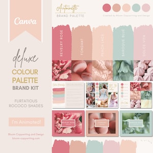 Deluxe Rococo Brand Palette  | Editable Canva Colour Palette with Hex Codes | Small Business Branding Kit | Marie Antoinette Colour Palette