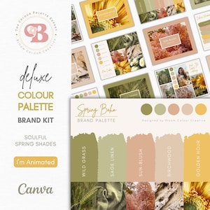 Earthy Boho Brand Colour Palette - Canva Brand Kit with Hex Codes - Natural Organic Branding for Wellness, Weddings and Artisan Businesses