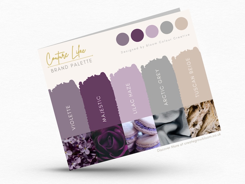 Luxury Color Palette | Brand Color Palette with Hex Codes | Premium Business Branding Kit | Canva Color Palette | Lilac Color Palette afbeelding 4