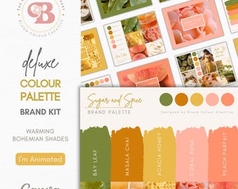 Autumn Brand Colour Palette – Luxury Canva Colour Kit with Hex Codes – Fall Boho Brand Colours for Holistic and Nature-Inspired Businesses