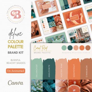 Luxury Brand Color Palette | Canva Colour Palette with Hex Codes | Premium Business Branding Kit | Beach Color Palette | Coral Color Palette