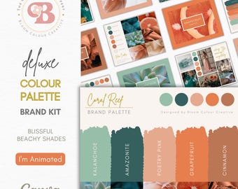 Luxury Brand Color Palette | Canva Colour Palette with Hex Codes | Premium Business Branding Kit | Beach Color Palette | Coral Color Palette