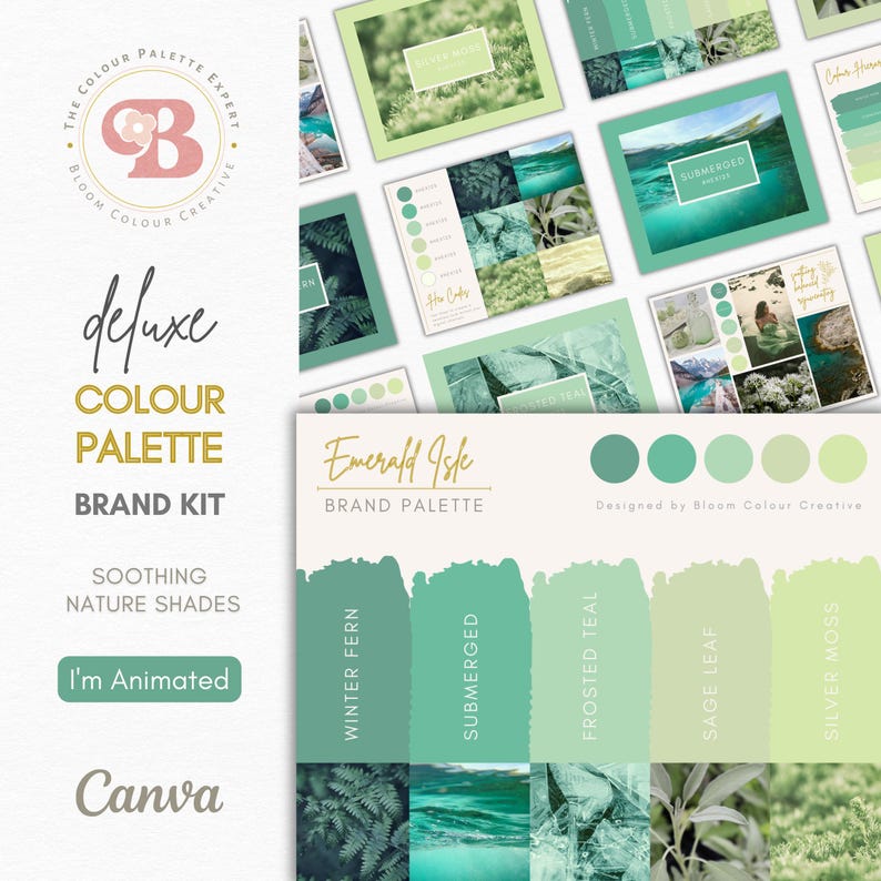 Emerald Green Brand Colour Palette – Luxury Canva Colour Kit With Hex ...