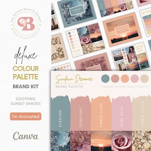Luxury Brand Color Palette | Canva Color Palette with Hex Codes | Premium Business Branding Kit | Sunset Color Palette | Boho Brand Colors