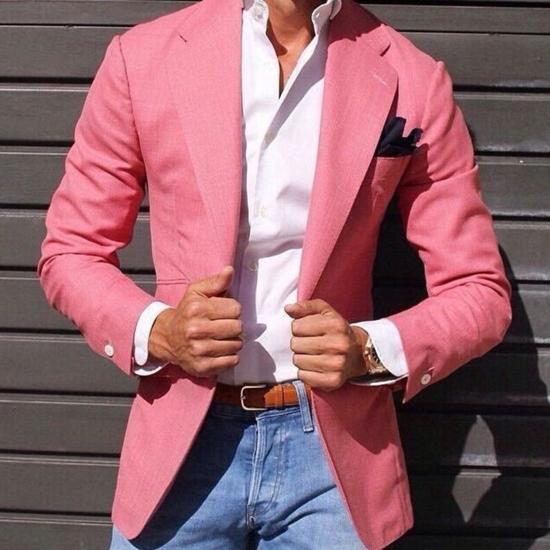 MEN JACKETS Pink Stylish Wedding Party 