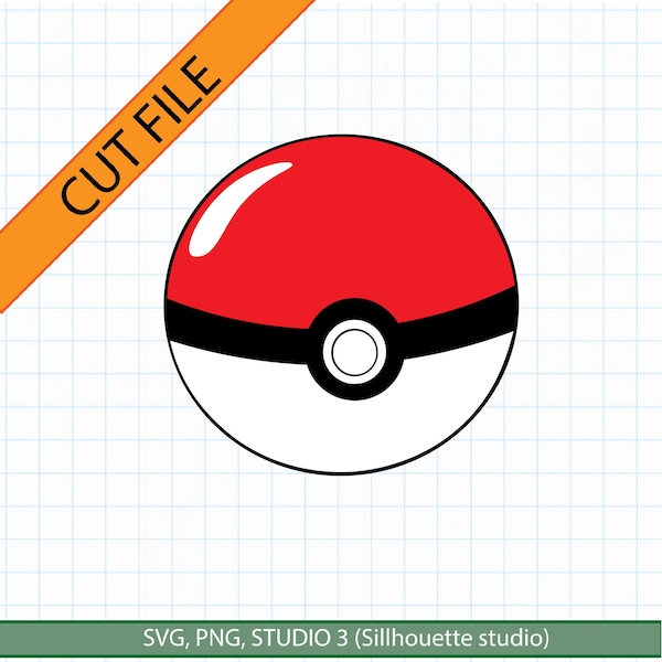 Pokeball pokemon SVG, Cut File, Png, Studio, Vector