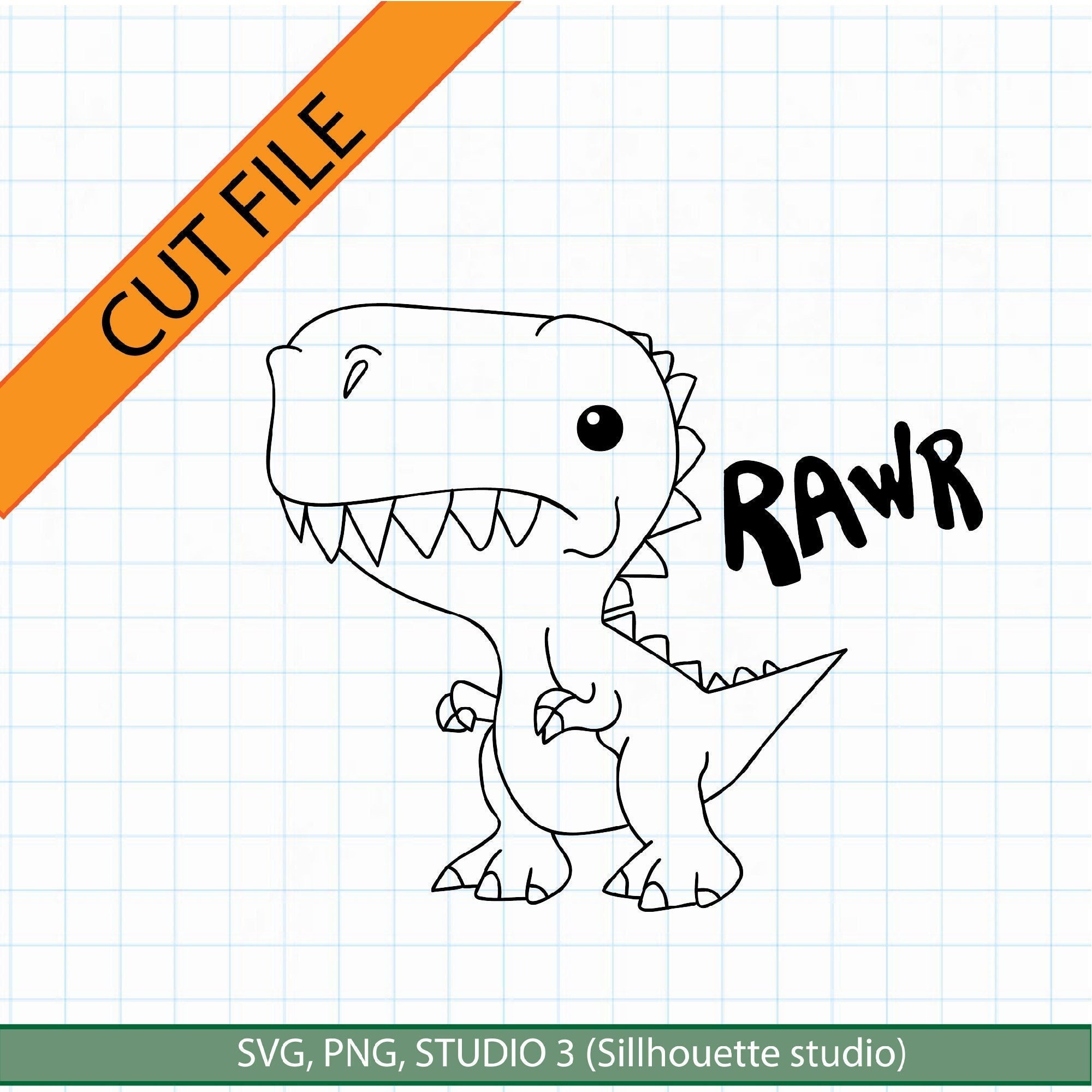 Vector Cut File Dino Rawr SVG Studio Png