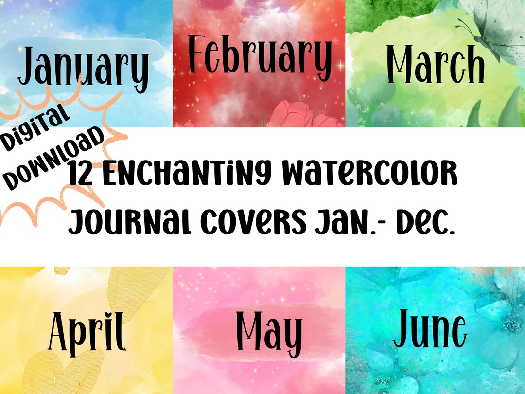 12 Printable Monthly Bullet Journal Cover Pages, Journal Monthly Title ...