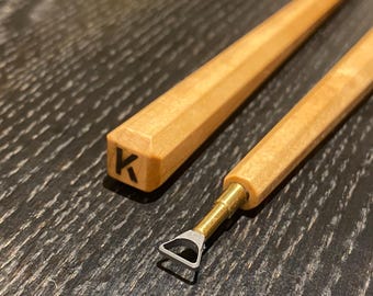 Small Flat Pottery Trimming Tool - Tungsten Carbide Blade | Handmade Professional Clay Trimmer | Edge Series