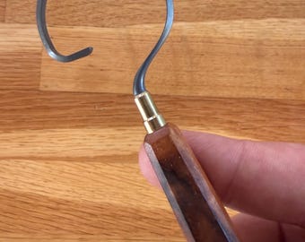 Large Hook Pottery Trimming Tool - Tungsten Carbide Clay Trimmer - Professional Ceramic Tool for Bowls and Curves