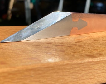 Handmade Kiridashi Knife: O1 Steel Blade, Copper Handle, Woodworking Tool. A True Work of Art.