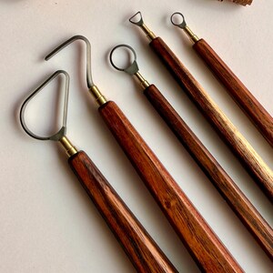 5-teiliges Keramik-Trimmwerkzeug - Hartmetall-Klinge | Handmade Profi-Set Tonschere | Edge-Serie