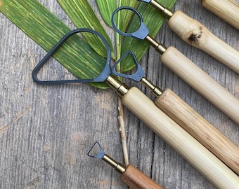 6pcs Set of Pottery Trimming Tools - Limited Edition - Tungsten Carbide Durable Tools w Bamboo Handles