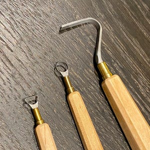 3 Tools Pack of Tungsten Carbide Carving Set Trimming Tool Set for Pottery wheel Ceramics Pottery Tool for Beginners, Professionals or Gift