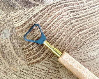 Large Flat Pottery Trimming Tool - Tungsten Carbide Blade | Handmade Professional Clay Trimmer | Edge Series