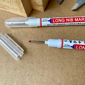 Precision marker Pen for Corners & Drill Holes - Waterproof 20mm Long-Narrow Tip Marker
