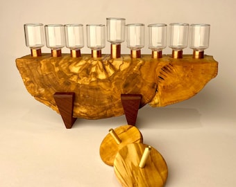 Limited Hanukkah Edition - Handmade Olive Wood Menorah - Available for a short time
