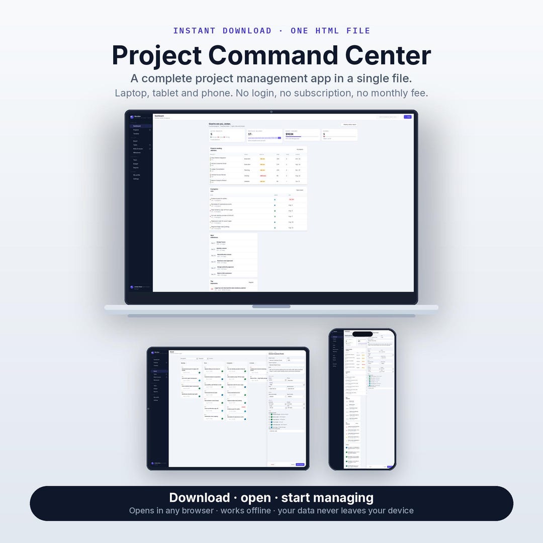 Project Management Spreadsheet Offline Project Management Planner ...