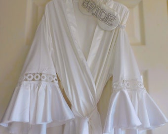 Personalised Robes For Wedding Party Bridal Robes, Satin Robe, Dressing Gown For wedding Party, Robes For Brides, Bridal Shower Robes,