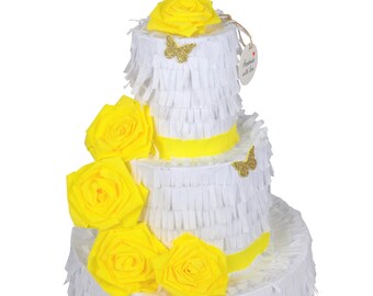 Pinata d'anniversaire - gâteau de pinata - pinata de mariage "papillon de citron" y compris le bâton de pinata