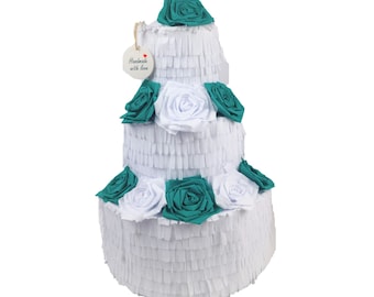 Wedding Pinata - Pinata Cake - Gâteau de mariage "Vert" avec Pinata Stick