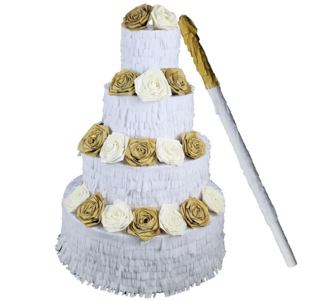 Pinata Gold XXL Wedding Pinata Pinata Cake 4 Tier Wedding Cake gold Dream - Etsy