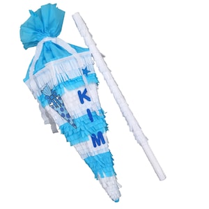 Cône d'école Pinata pour garçons avec bâton de pinata / pinata en cornet de sucre / jeu de fête pour la scolarisation