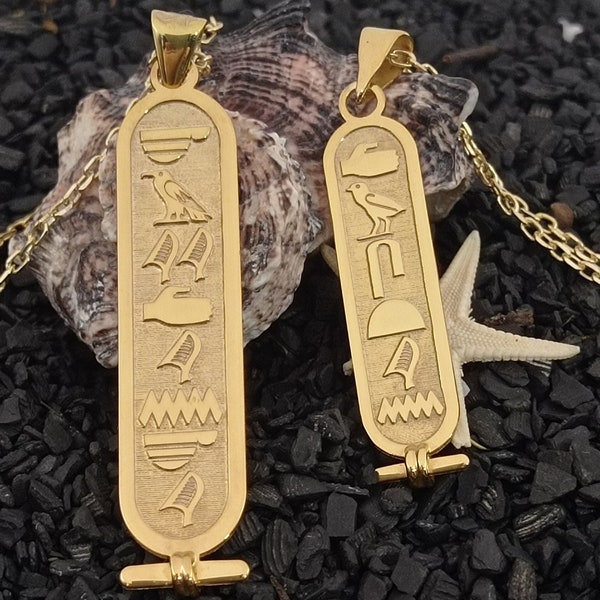 Egypt Cartouche Necklace, Hieroglyph Egypt Necklace Jewelry, Custom Made Necklace, 925 Sterling Silver Egyptian Name Necklace