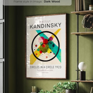 Wassily Kandinsky - Circles in a Circle (1923) | Frame Included | Painting of Music | Abstract Modern Art | Popular Framed Art