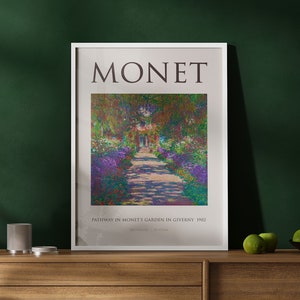 Monet&#39;s Garden at Giverny (1902) - Claude Monet | Frame Included | Monet Painting | Floral Wall Art | Mid Century Wall Art | Framed Art