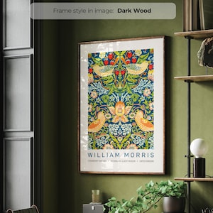 Ladrón de fresas (1876) - William Morris / Marco incluido / Póster de exposición / Estampado floral / Arte de la época victoriana / Arte enmarcado