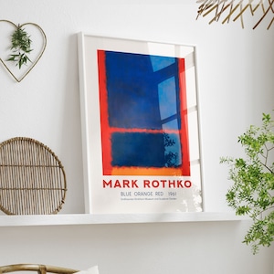 Mark Rothko Poster - Blue, Orange, Red | Frame Included | Abstract Wall Art | Modern Wall Art | Framed Art | A1/A2/A3/A4