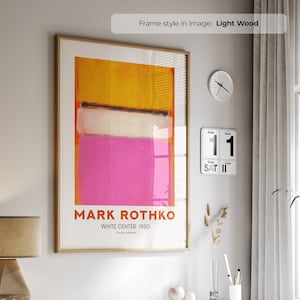 Póster de Mark Rothko - Centro blanco (1950) / Marco incluido / Arte mural abstracto / Arte mural moderno / Arte enmarcado / Tamaño A1/A2/A3/A4