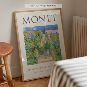 Garden at Vétheuil - Claude Monet | Frame Included | Monet Painting | Floral Art | Mid Century Wall Art | Framed Art | Popular sizes