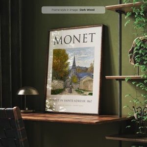 Street in Saint-Adresse (1867) - Claude Monet | Frame Included | Monet Painting | Saint Adresse | Mid Century Wall Art | Framed Art