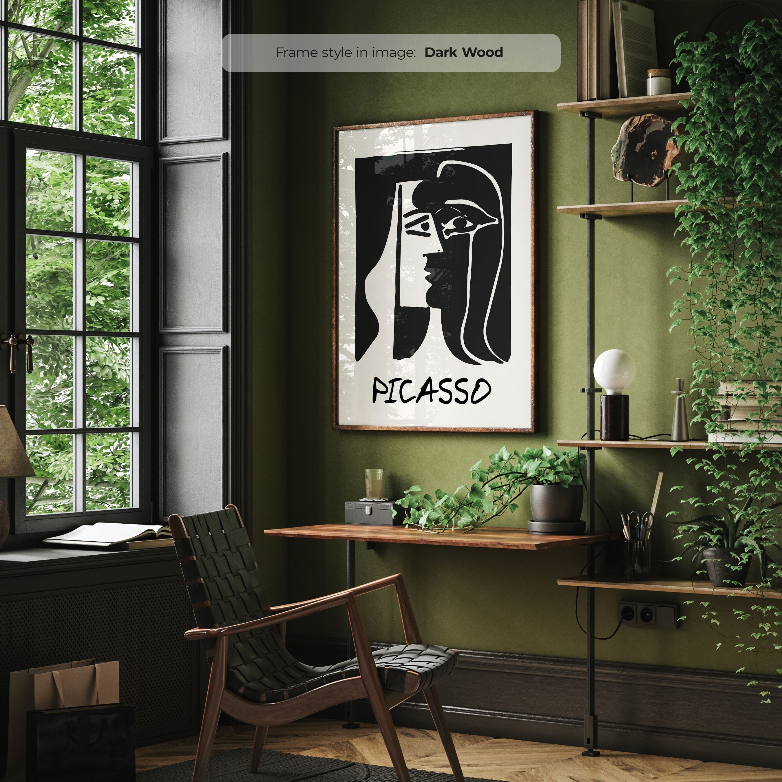 Pablo Picasso - The Kiss | Frame Included | Abstract Shapes | Abstract Modern Art | Framed Art | Popular sizes